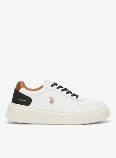 U.S. Polo Assn. Men's Off-White Low-Top Casual Sneakers Shoes - Classic Design with Durable Sole for Everyday Comfort